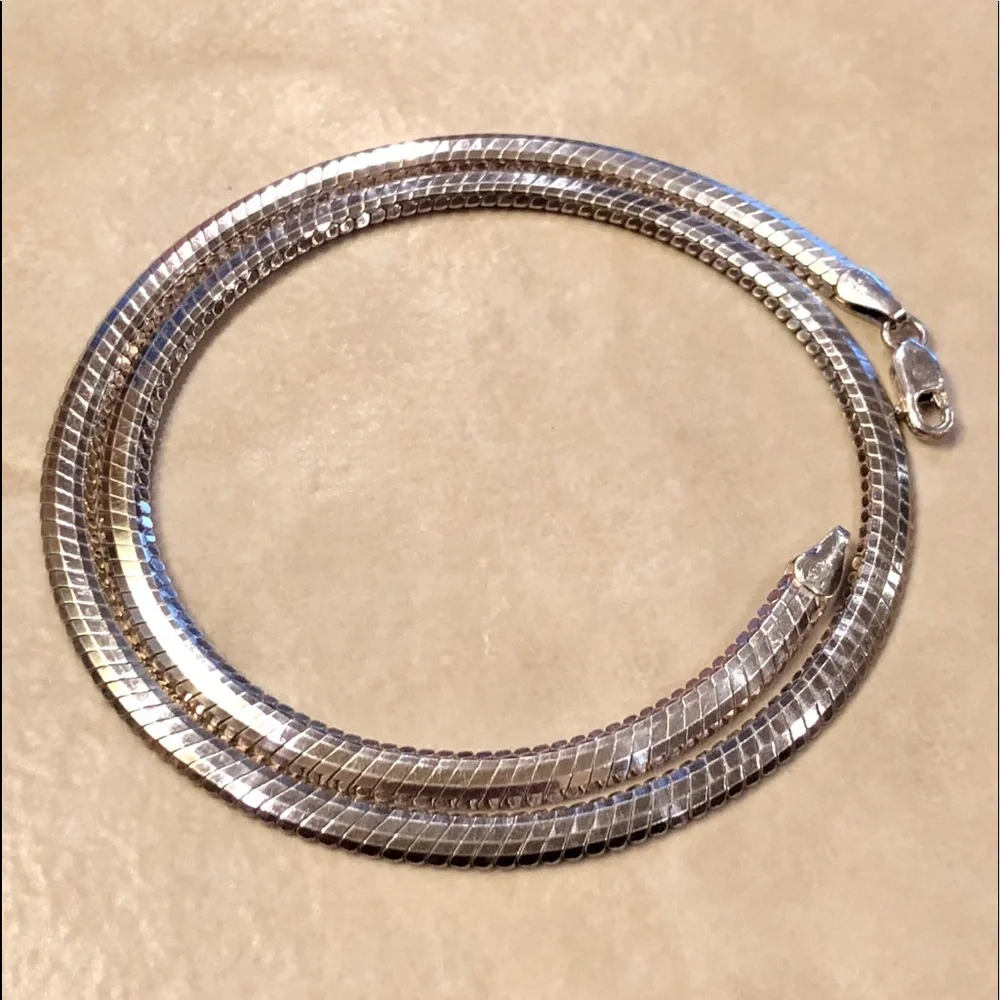 Vintage Omega Sterling Silver Statement Necklace
